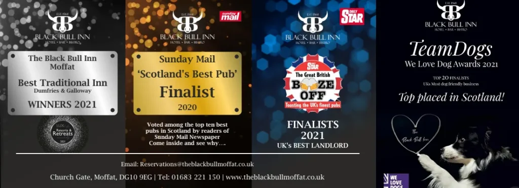 Black Bull Inn awards: Best Traditional Inn, Scotland's Best Pub finalist and dog friendly awards
